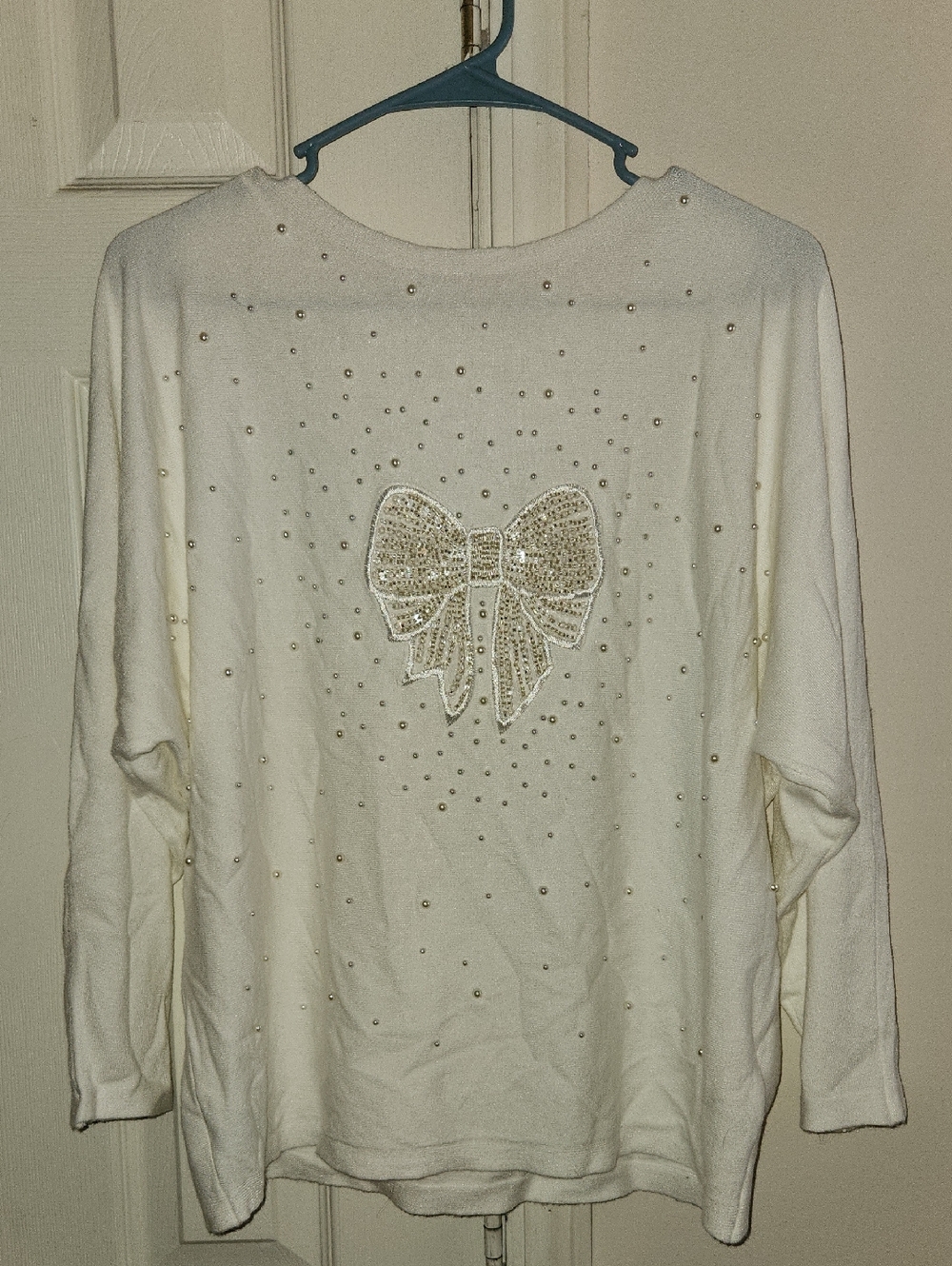 Beaded Eggshell Sweater